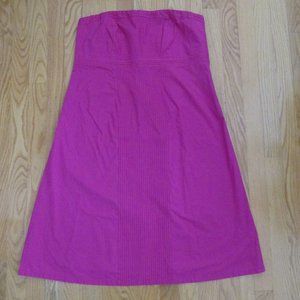 GAP WOMEN'S SIZE 12 DRESS FUCHSIA PINK PIN TUCKS A LINE SPAGHETTI STRAP NWT